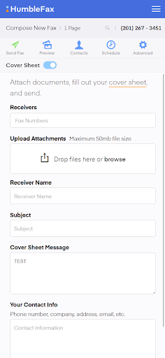 Android application HumbleFax screenshort