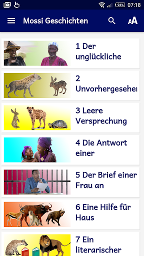 Android application Mossi Geschichten screenshort
