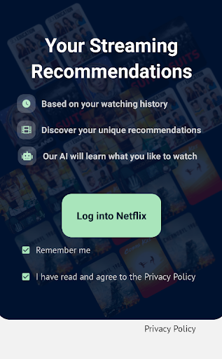 Android application Your Streaming Recommendations screenshort