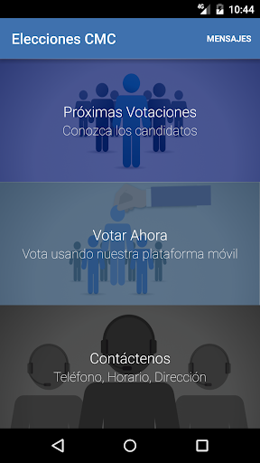 Android application Elecciones CMC screenshort