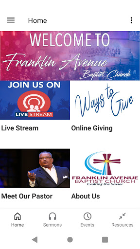 Android application Franklin Avenue Baptist Church screenshort