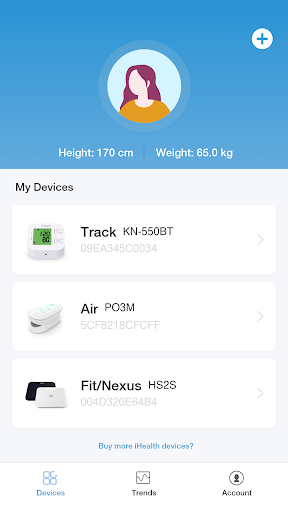 Screenshot of iHealth MyVitals