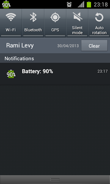 Android 10 Battery status Bar icon. Notification Hack.