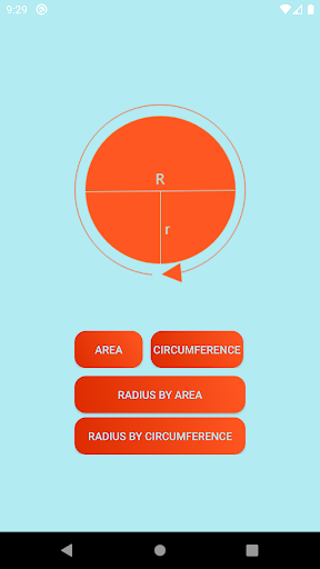 Android application Circle Calculator Pi (Radius) screenshort