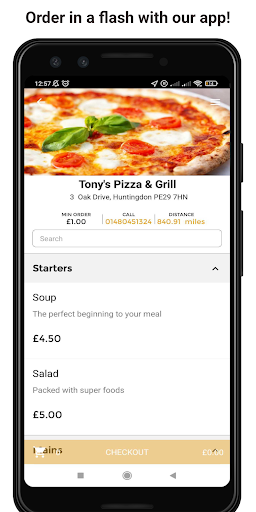 Android application Tony's Pizza & Grill screenshort