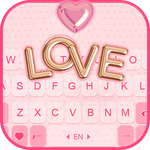 Pink Love Balloons Keyboard Ba logo
