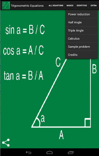 Android application Trigonometric Equations screenshort
