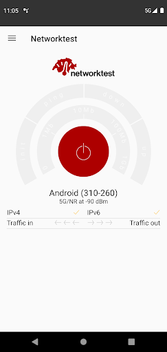 Android application networktest screenshort