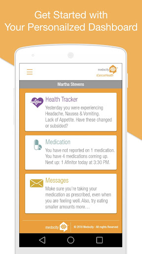 Android application iCancerHealth: Medocity Patien screenshort