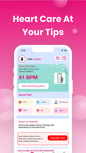 Android application Sanket Life-ECG,Stress,Fitness screenshort