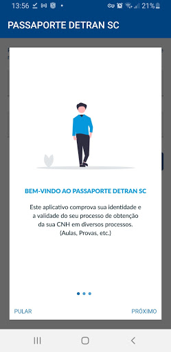Android application Passaporte Detran SC screenshort