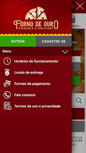 Android application Pizzaria Forno de Ouro screenshort