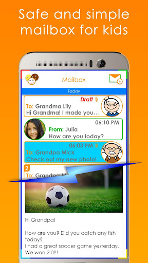 Android application Tocomail - Email for Kids screenshort