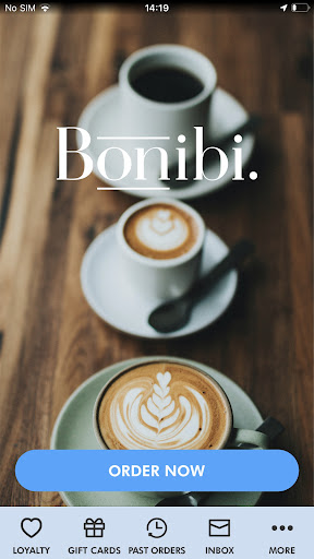 Android application Bonibi Coffee screenshort