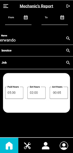 Mechanics performance Tracking Screen 2