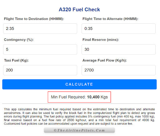 A320 Fuel Check