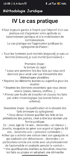 Android application Méthodologie Juridique screenshort