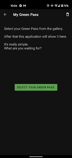 Android application My Green Pass screenshort