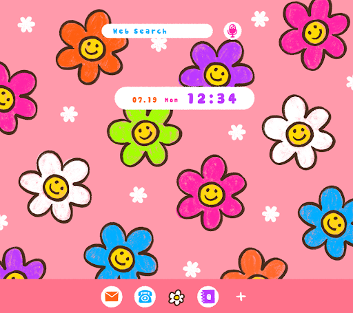 Android application Smiley Flowers Theme +HOME screenshort