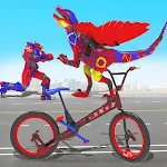 Cover Image of Download Flying Dinosaur Transform Robot BMX Dino shooting 1.0 APK