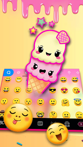 Cute Ice Cream Keyboard Theme Screen 2