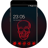Cool Neon Red Skull Theme for Vivo V5 icon