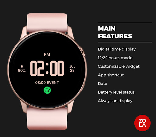 Rose Gold Modern Watch Face Screen 2