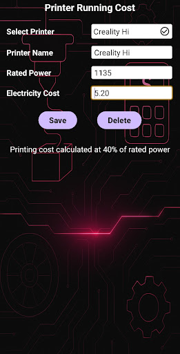 JD 3D Printing Calculator