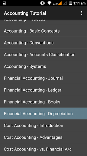 Android application Learn Accounting screenshort