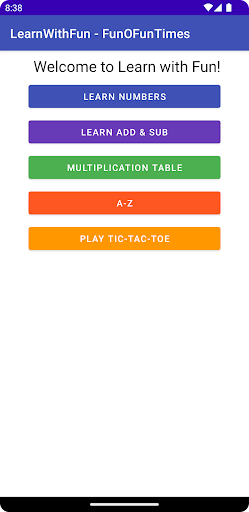 Android application LearnWithFun screenshort