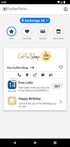 Android application Pocket Perks screenshort