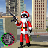 Santa Claus Stickman Rope Hero Gangstar Crime icon