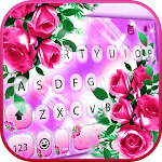 Pink Glamor Roses Keyboard Theme Apk