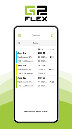 Android application G2Flex screenshort