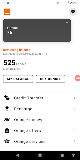 Android application My Orange Sierra Leone screenshort
