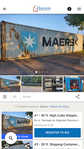 Hanson Realty and Auction Screen 2