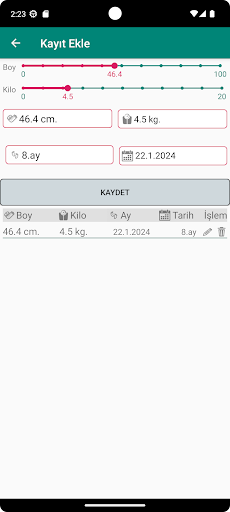 Bebek Gelişimi ve Takibi Screen 2
