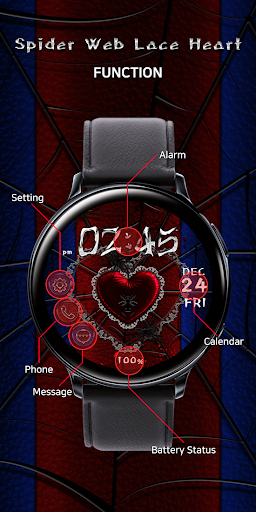 Android application SpiderWeb Lace Heart_Watchface screenshort