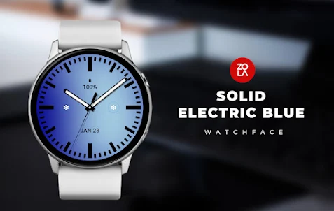 Solid Electric Blue Watch Face