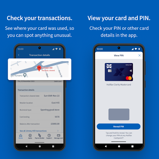 Screenshot of Halifax Mobile Banking