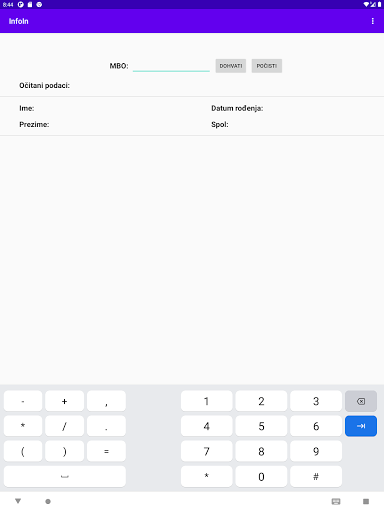 Android application INfo tablet screenshort