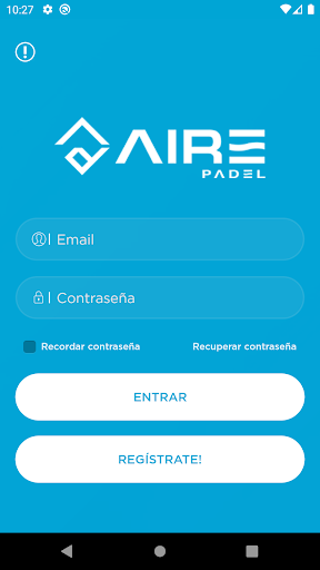Android application AIRE PADEL screenshort