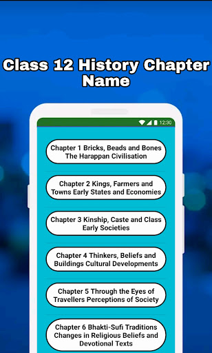 Screenshot of 12th Class History Notes & MCQ