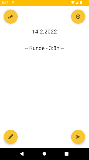 Android application Arbeitsstunden screenshort