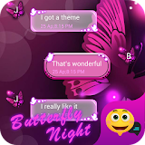 Butterfly Night Emoji  SMS Theme icon