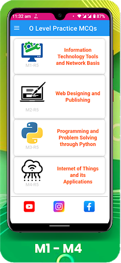 Android application O Level Practice MCQs screenshort