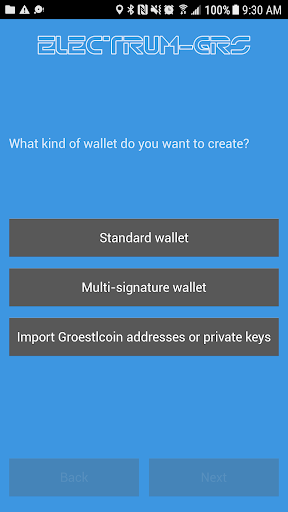 Android application Electrum-GRS screenshort