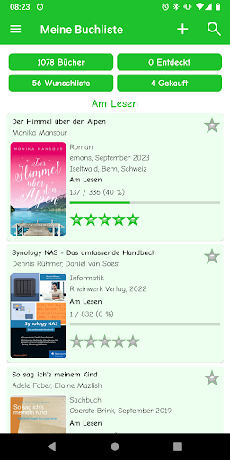 Android application Meine Buchliste screenshort