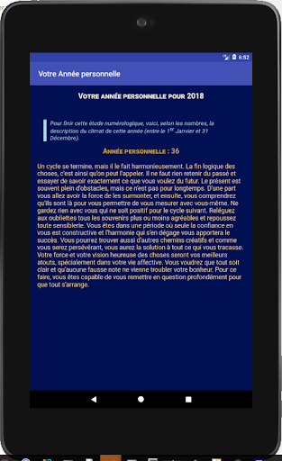 Android application Numérologie et Destinée screenshort