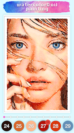 Android application watercolor color by number screenshort